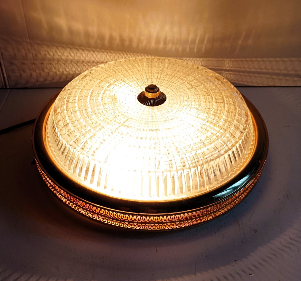 Φωτιστικό οροφής - Κρύσταλλος χαραγμένος και μπρούντζος. - Οροφής φωτιστικό Ø 35 cm #1.0