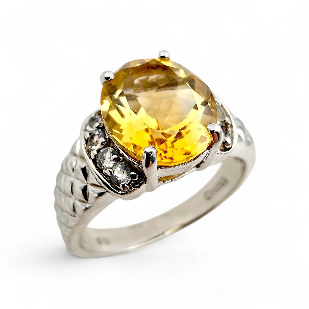 No reserve price - Ring Silver - Citrine (Certified) #3.2