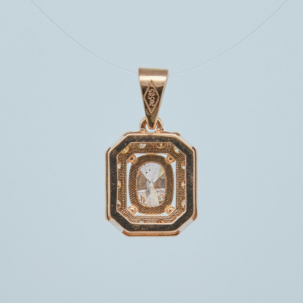 沒有保留價 - 墜飾 - 14 克拉 黃金 - 0.49ct. tw. 鉆石 (天然彩色) #3.2