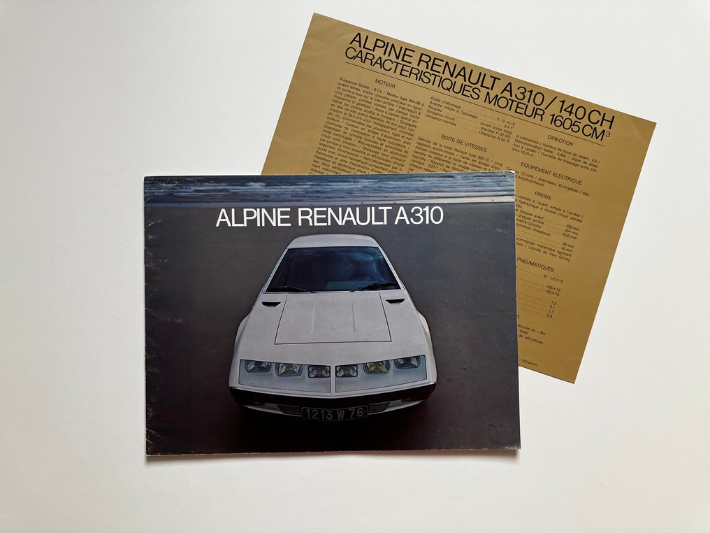 (FR) ALPINE-RENAULT A310 (4 cyl.) brochures - 1972-75 #2.1