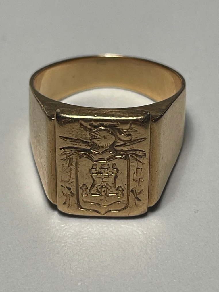 Δαχτυλίδι με σφραγίδα - 18 καράτια Κίτρινο χρυσό - S.XIX Χαραγμένο χρυσό #1.0