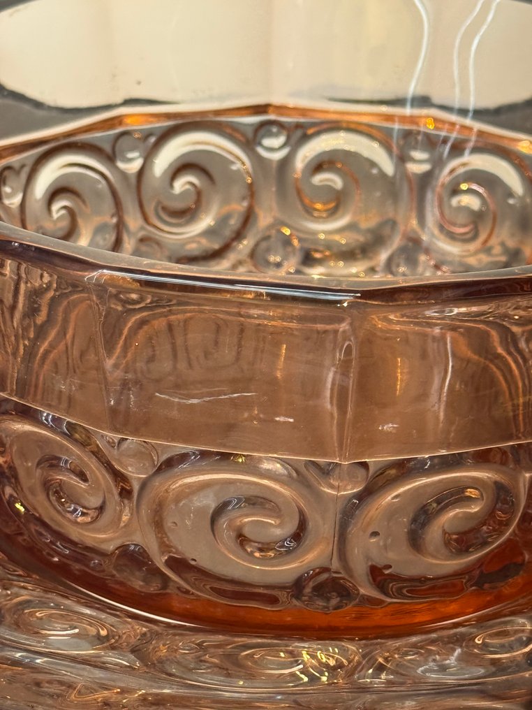 Val Saint Lambert - Charles Graffart & René Delvenne - Dish (2) - Rosette - Glass - Ensemble Rosette Luxval #1.0