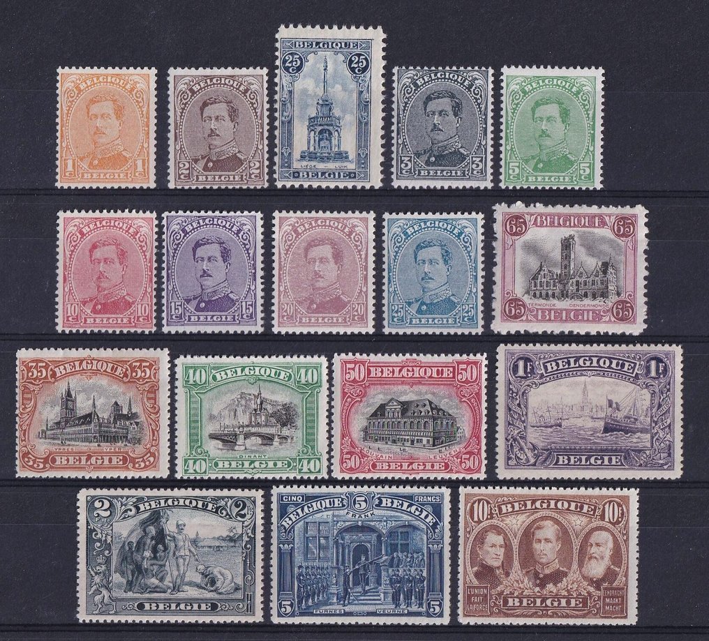 Belgium 1915/1920 - Albert I and views (without Franks) - OBP/COB 135/46 + 148/49 + 164, 182, 183 #1.0
