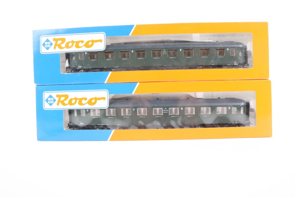 Roco H0 - 44294/44295 - Επιβατικό τρένο μοντελισμού (2) - Σχέδιο D για ιππήλατα οχήματα, σκούρο πράσινο. - NS #1.0