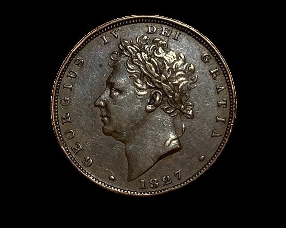 大不列顛王國. George IV. 1 Farthing 1827  (沒有保留價) #1.0