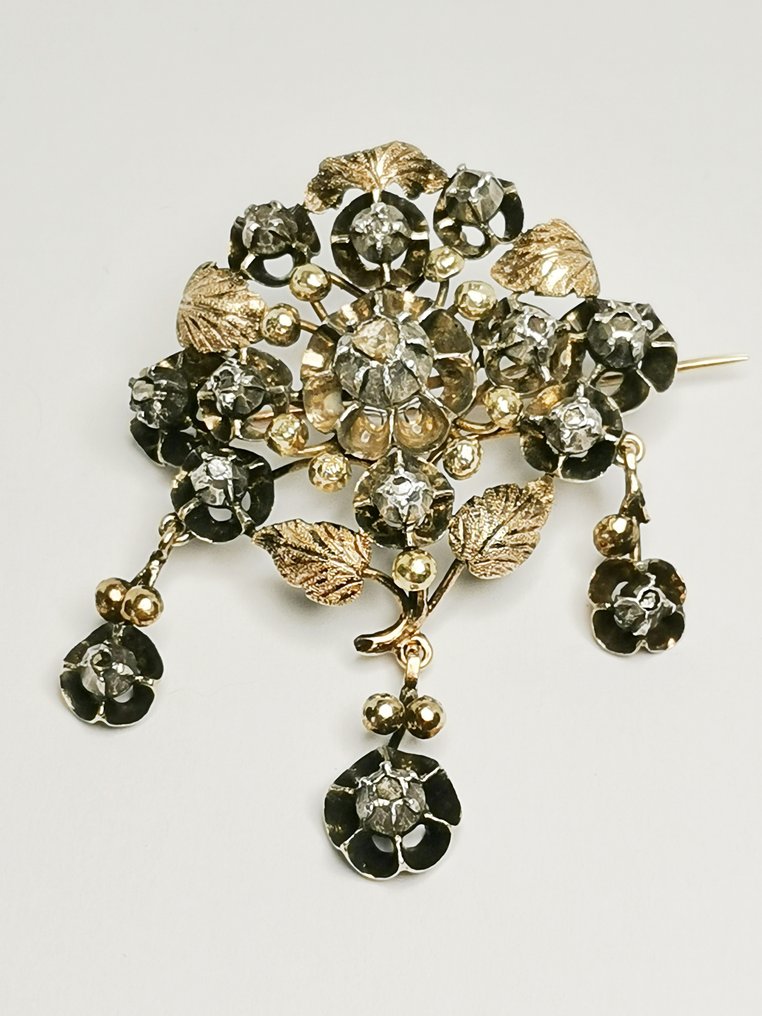 Καρφίτσα - 18 καράτια Κίτρινο χρυσό Διαμάντι (Φυσικό)  - Ισαβέλλινο 19ος αιώνας #1.0