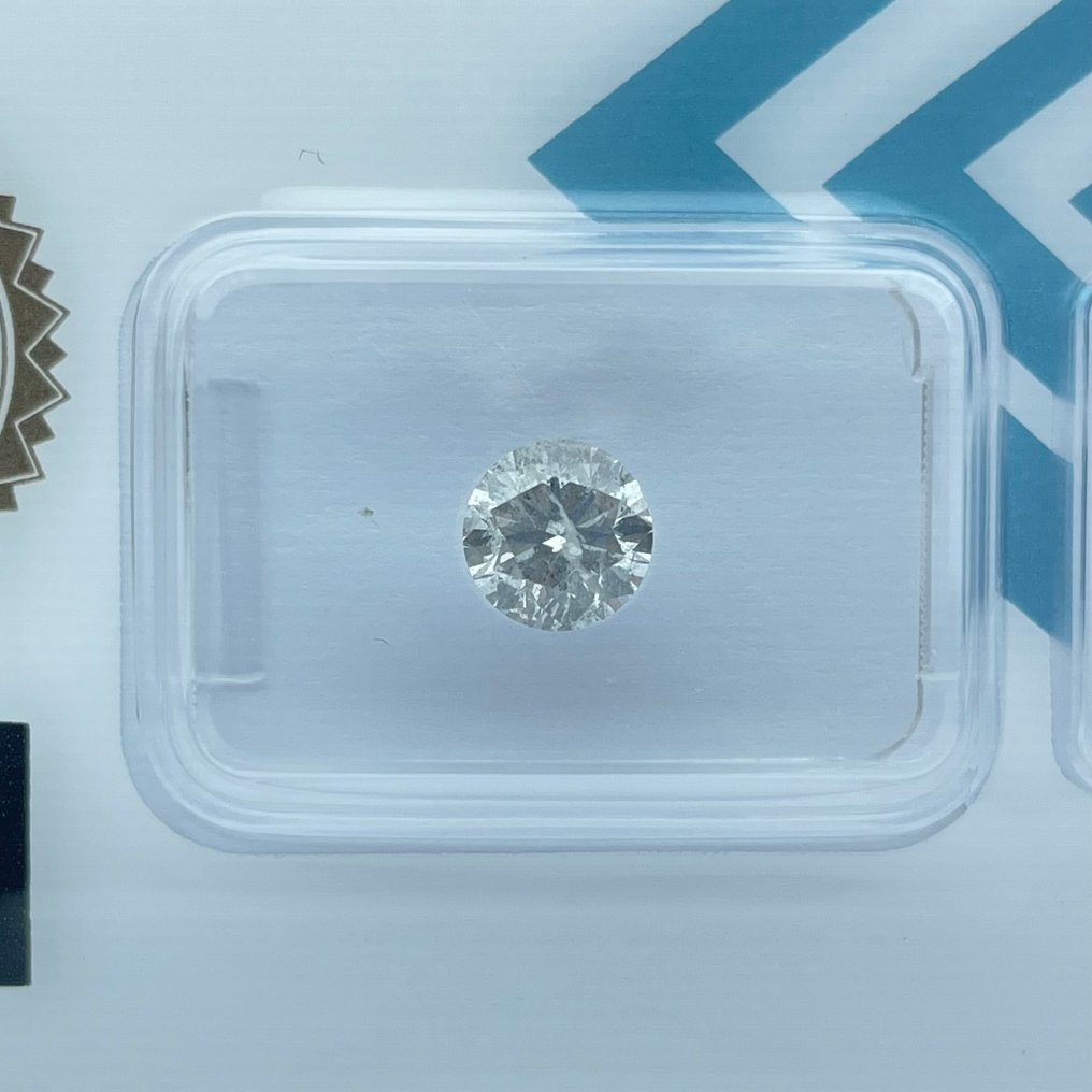 No reserve price - 1 pcs Diamond  (Natural)  - 1.00 ct - Round - H - I2 - International Gemological Institute (IGI) #1.0