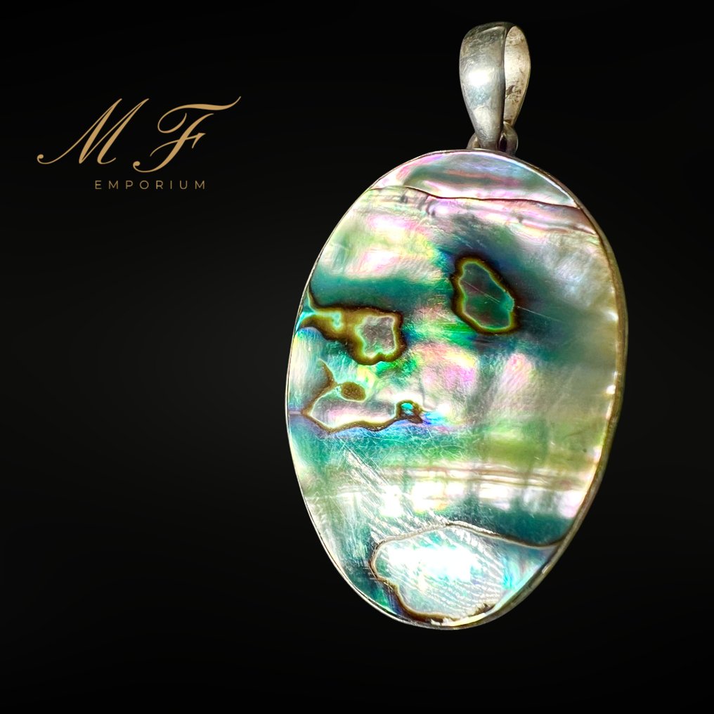 海螺吊坠 - 镶嵌于925纯银 925 Silver - 高度: 34 mm - 闊度: 24 mm- 16 g - (1) #3.2