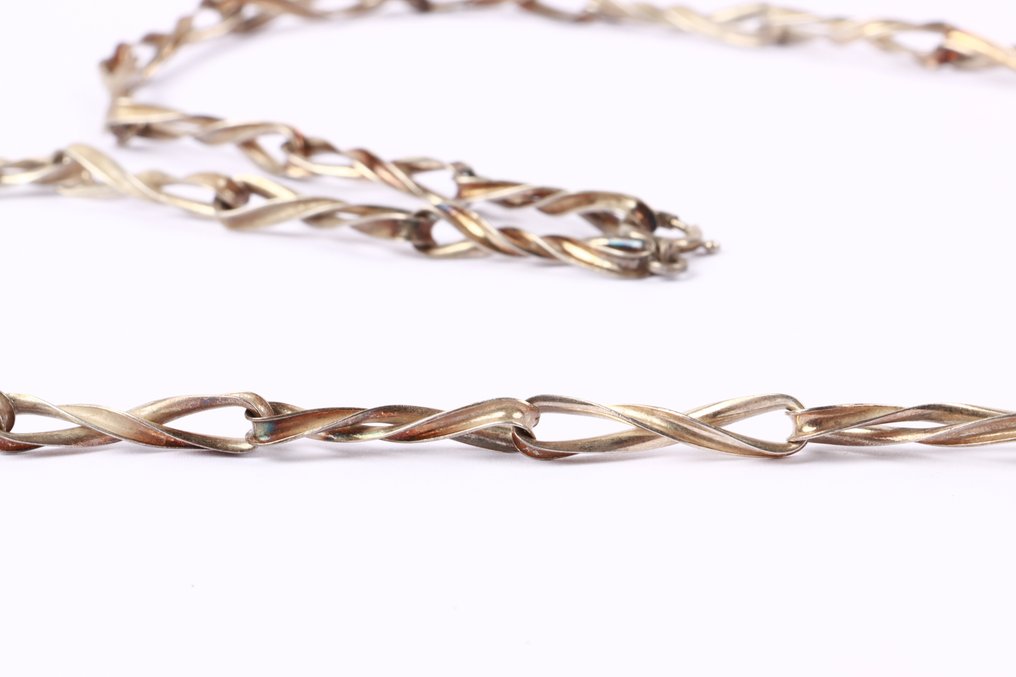 Senza prezzo di riserva - Collana Argento - Vintage twisted links #4.3