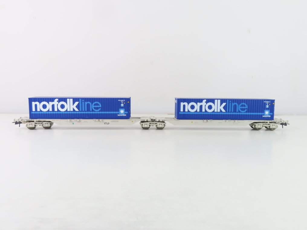Roco H0 - 47110 - Machetă tren transport marfă (1) - Dărcător container cu încărcătură și inscripție 'Norfolk Line' - NS #1.0