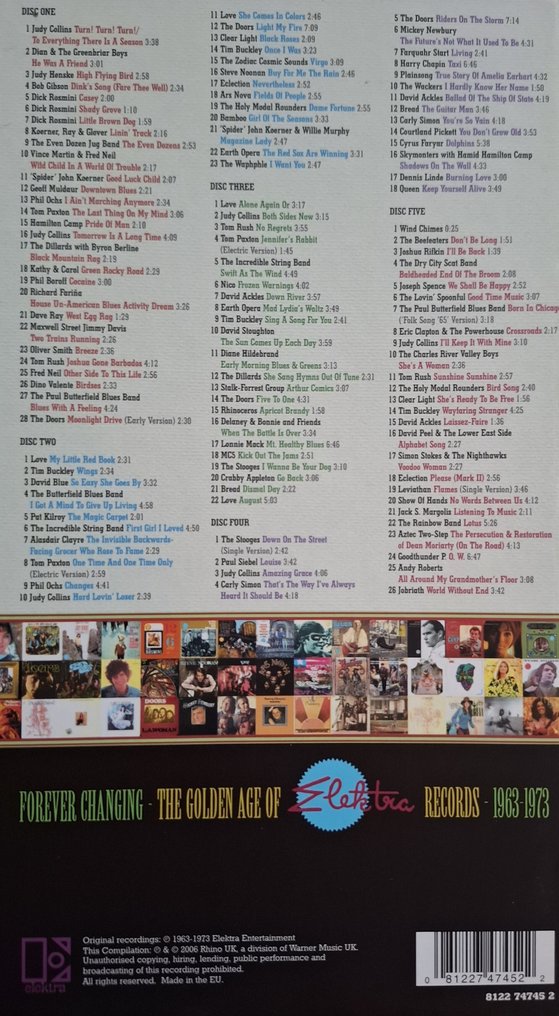Various Artists - Différents artistes - Forever Changing - The Golden Age Of Elektra Records - 1963-1973 - 5 x CDs - Coffret CD - 2006 #1.0