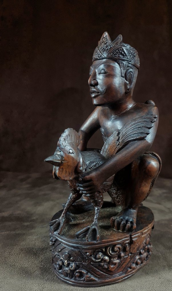 Άνδρας από το Μπαλί και κόκορας και η έκρηξη του Janger. - Ινδονησία  (χωρίς τιμή ασφαλείας) #4.3