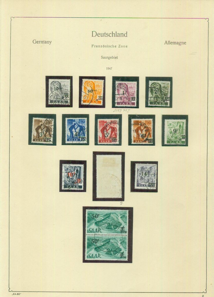 Sarre 1946/1958 - Συλλογή Saarland, με σφραγίδα, με ελεγμένες μάρκες #1.0