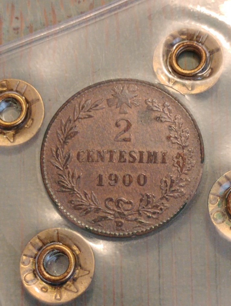 Ιταλία, Βασίλειο Umberto I. 2 Centesimi 1900 - senza punto dopo sigla (χωρίς τιμή ασφαλείας) #2.1