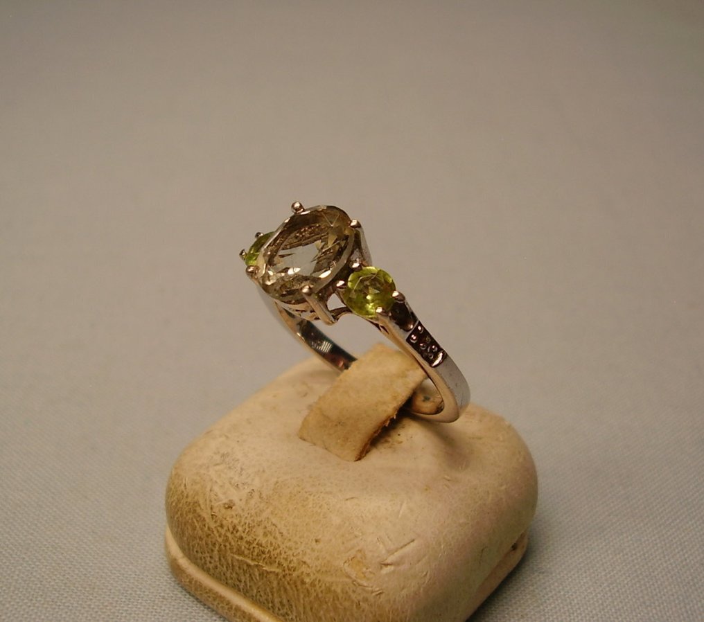 Utan reservationspris - Harry Ivens - Ring Silver -  2.04ct. tw. Ametist - Peridot - Designerring + Prasiolith #3.2