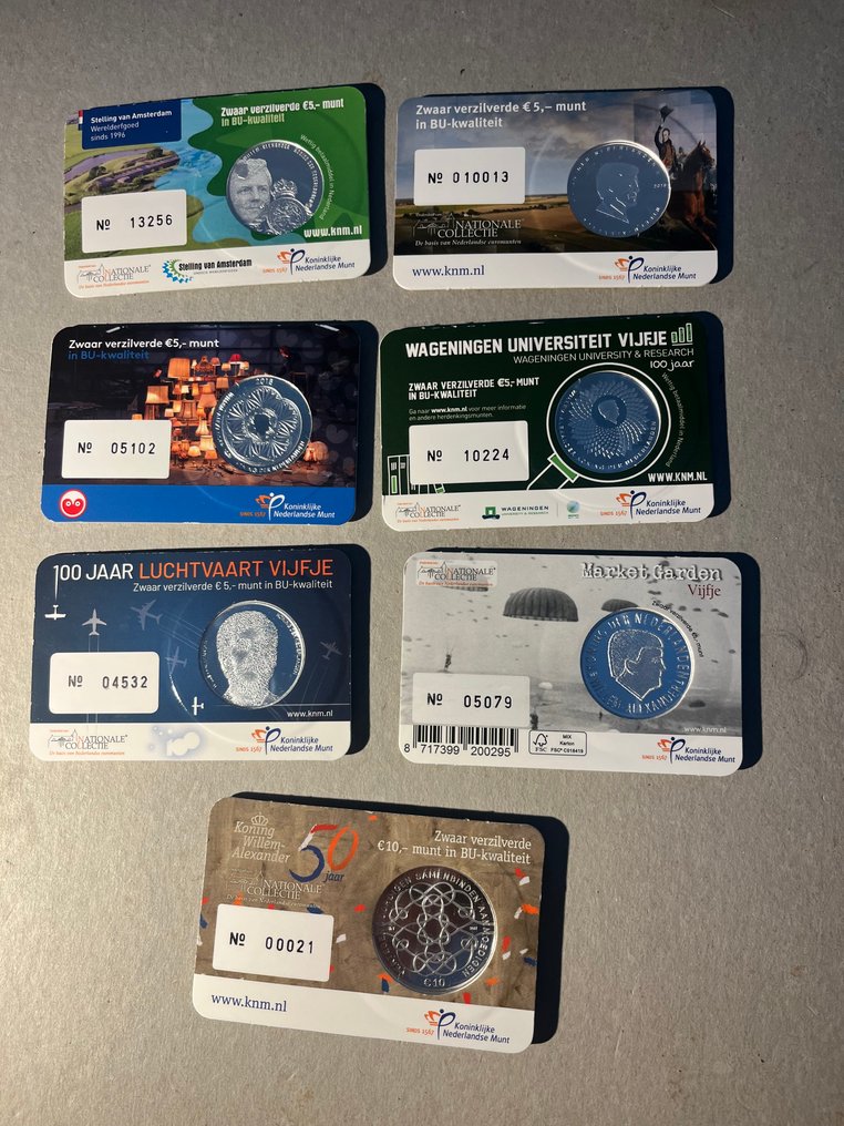Netherlands. Coin Card 2015/2019 (7 coincards)  (No reserve price) #1.0