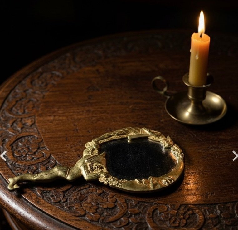 Hand mirror - Gilt bronze #1.0