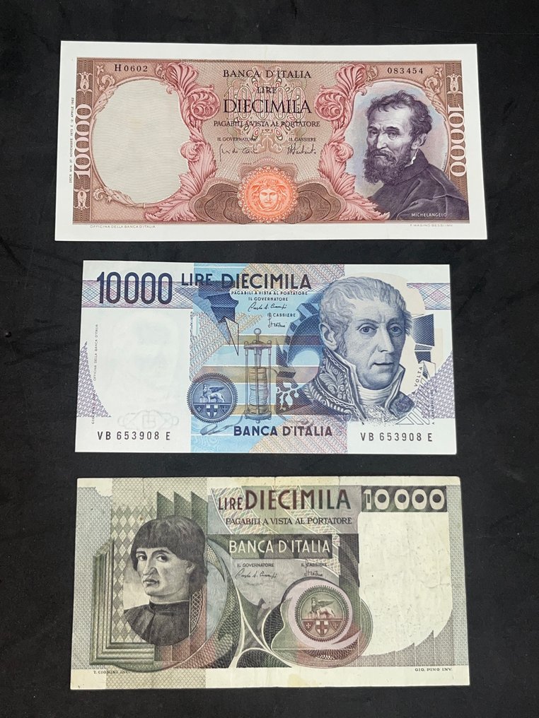 意大利. - 3 x 10.000 Lire 1970/1980  (没有保留价) #1.0