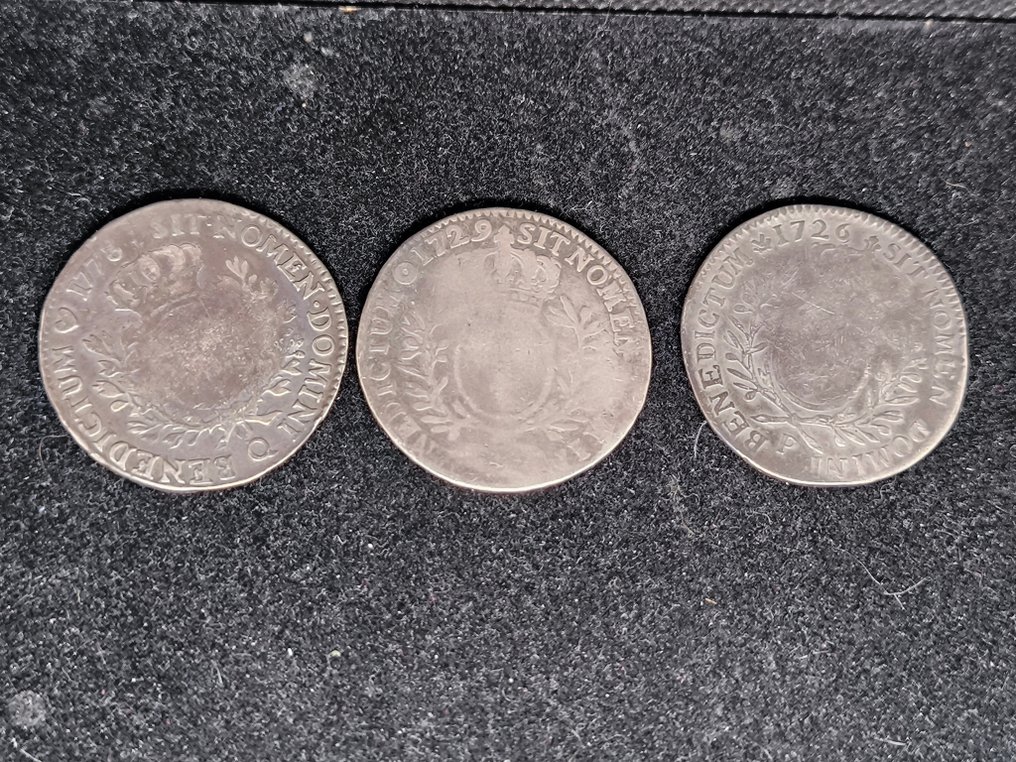 Frankrijk. 1/2 Écu 1726/1778 Louis XV & Louis XVI (lot of 3 coins)  (Zonder minimumprijs) #1.0