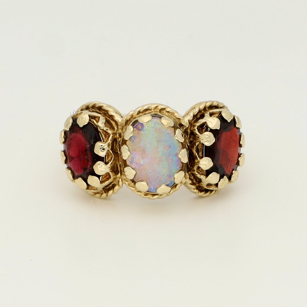 Δαχτυλίδι - 14 καράτια Κίτρινο χρυσό Γρανάτης #1.0