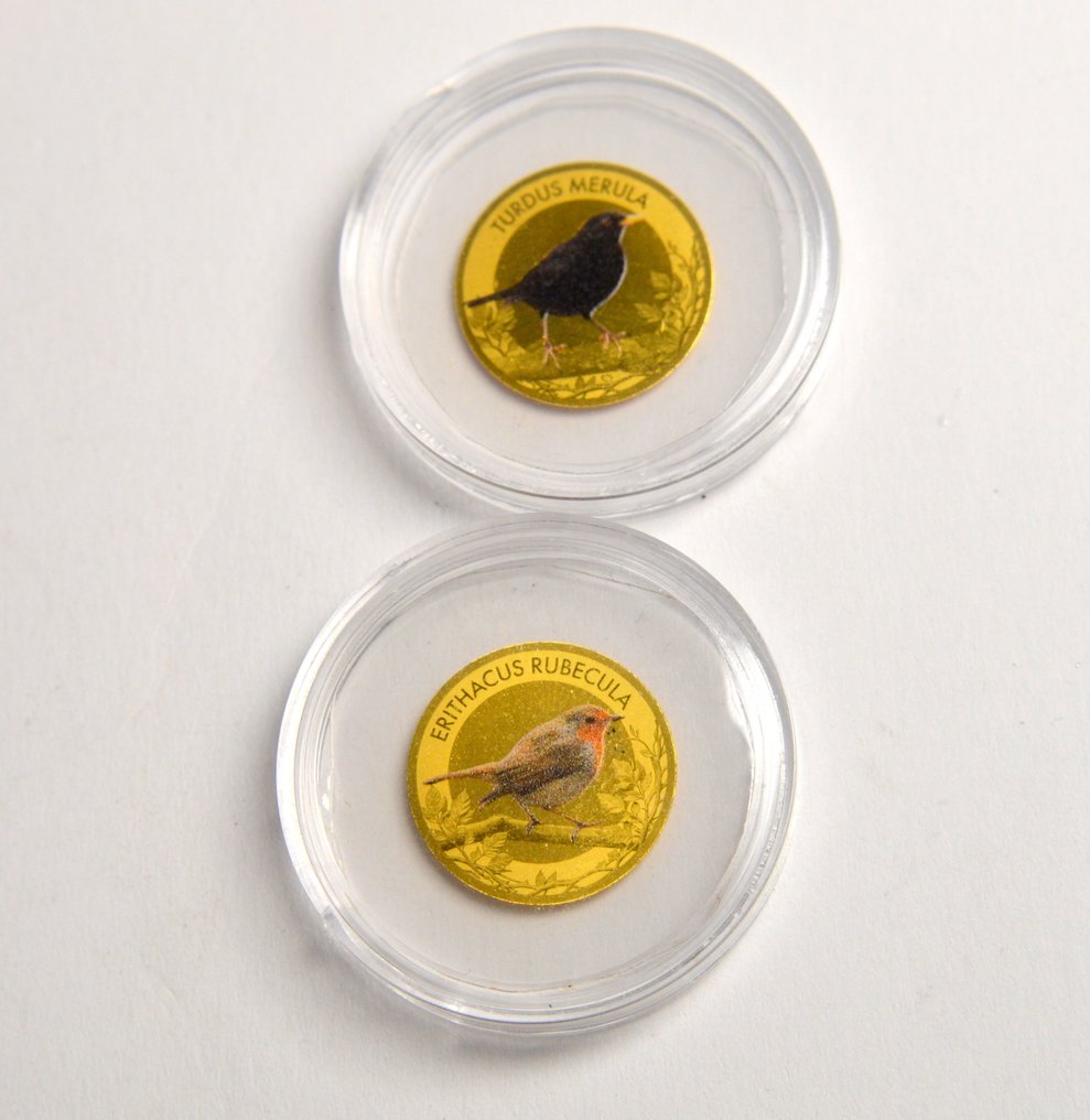 Chad. 3000 Francs 2021 - Birds - 1/500oz (.999) - (2 coins) (No reserve price) #1.0