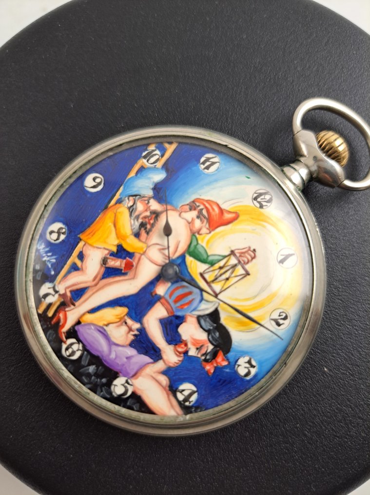 Doxa - Antique erotic pocket watch with moving automaton - 1900-1949 #1.0