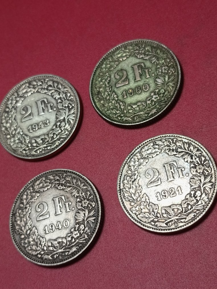 Schweiz. 2 Francs 1921-1960 (Ingen mindstepris) #2.1