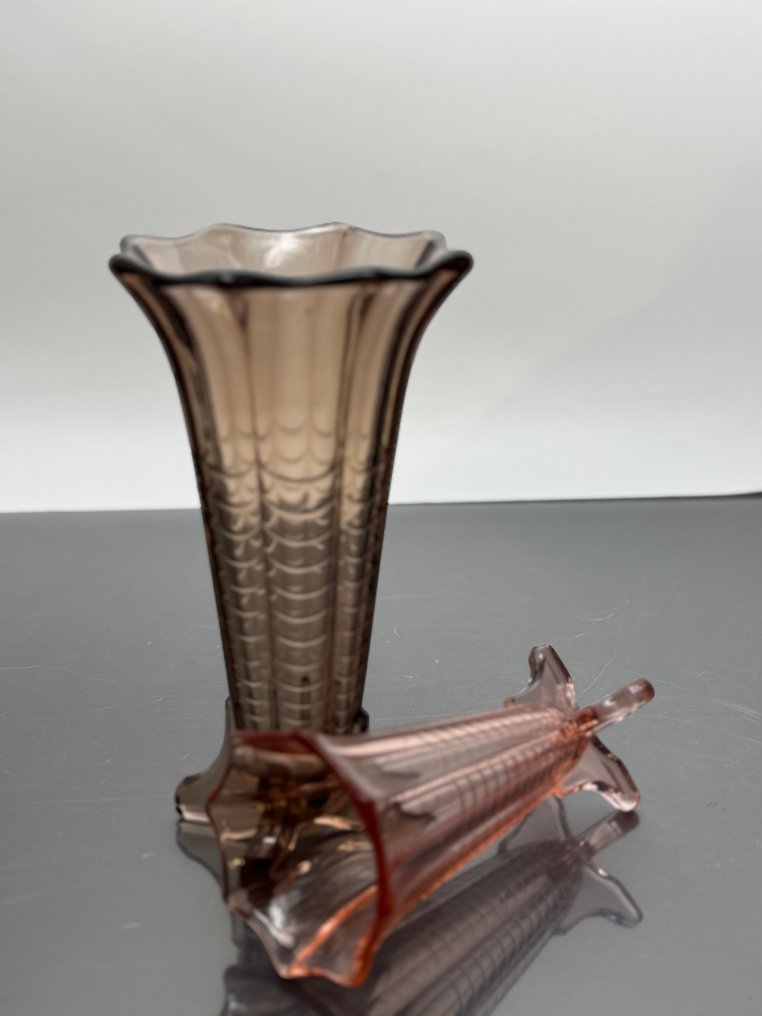Val Saint Lambert - Charles Graffart & René Delvenne - Vaas (2)  - Glas - Vases Montesquieu #4.3