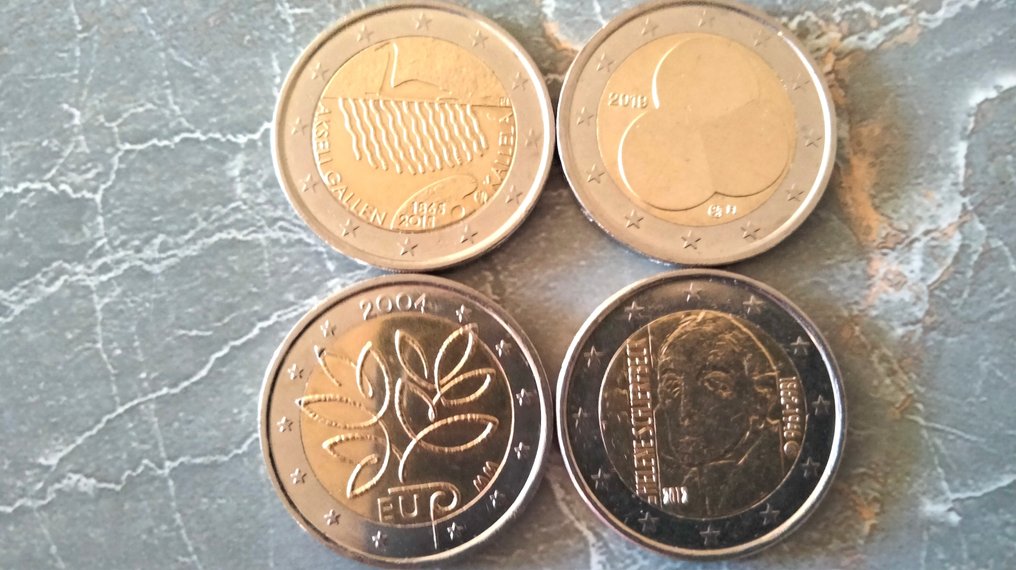 Finland. 2 Euro 2004/2019 (incl. 2 euro "Enlargement of the EU") (4 pièces) (Zonder minimumprijs) #1.0