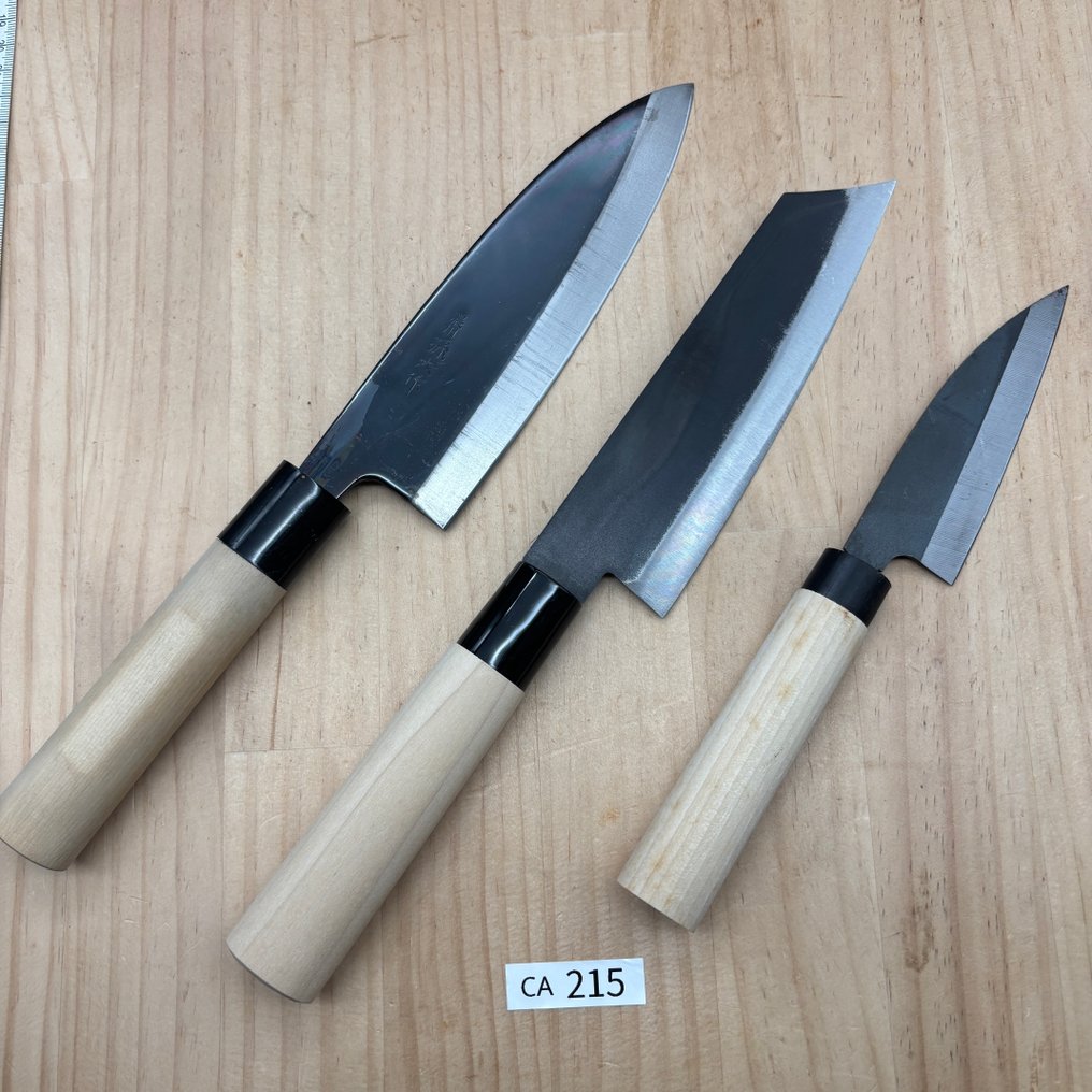 Japanese knives set Deba Bunka Ajikiri CA215 - Μαχαίρι κουζίνας - Χάλυβας άνθρακα - Χάλυβας - Ιαπωνία #1.0