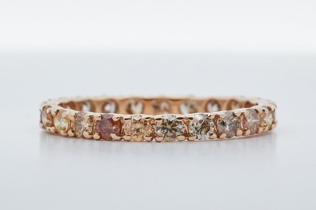 没有保留价 - 戒指 - 14K包金 黄金 -  1.15ct. tw. 钻石 (天然色彩的) #2.1