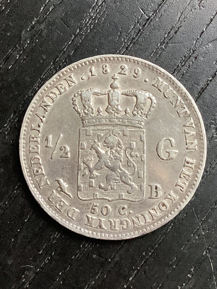 Holandia. Willem I. 1/2 Gulden 1829-B  (Bez ceny minimalnej
) #1.0