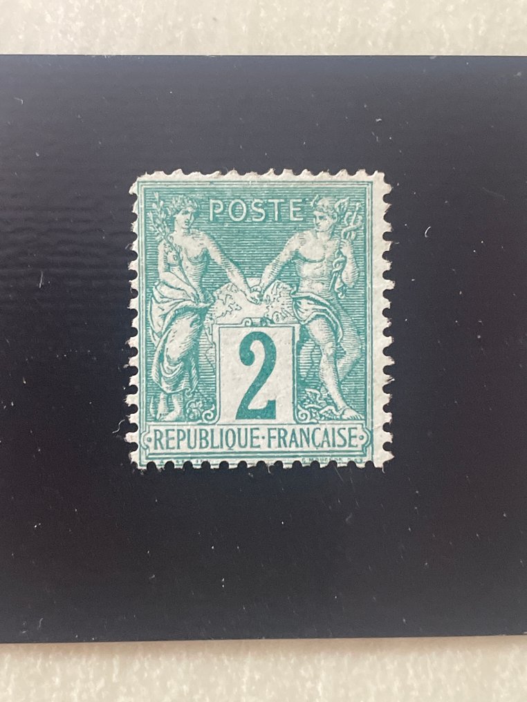 法国 1876 - Type I, Sage 2cts vert Yvert 62 - Yvert n°62 #1.0