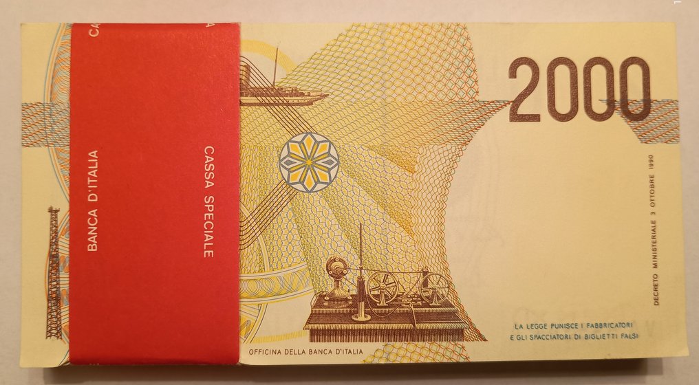 Ιταλία. - 100 x 2.000 Lire 24/10/1990 Volta - Gigante BI 60 #1.0