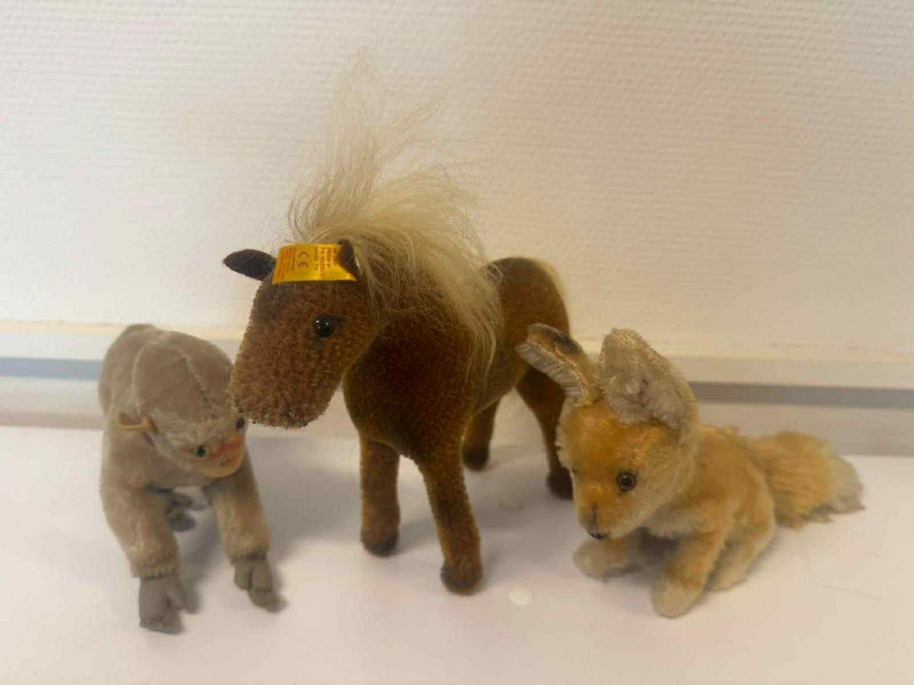 Steiff - Κούκλα Konvolut: Pferd, Affe und Fuchs - 1910-1920 - Γερμανία #1.0