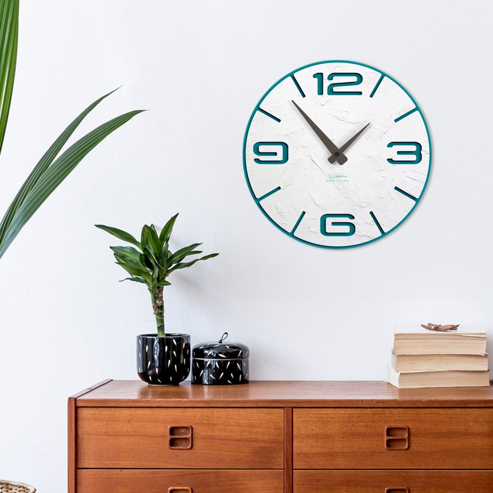 Ρολόι τοίχου - Giallobus -  Σύγχρονη Ξύλο - 2024 - γ.06 Γυψοσανίδα 45x45 #3.2