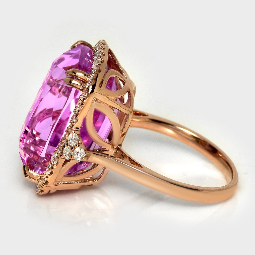 χωρίς τιμή ασφαλείας - Δαχτυλίδι - 14 καράτια HRD 21,00 καράτια Kunzite έντονο ροζ, Ροζ χρυσό -  21.73ct. tw. Κουνζίτης - Διαμάντι #3.2