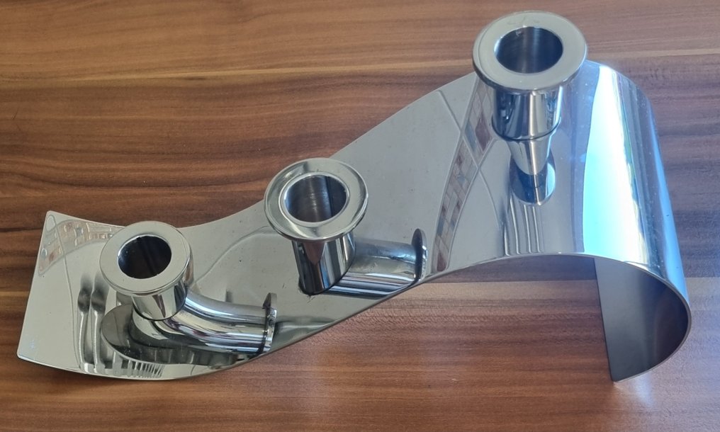 Elleffe - 烛台 Surf 系列 S514 - RVS Inox 18/10 不锈钢 - 烛台现代钢 #3.2