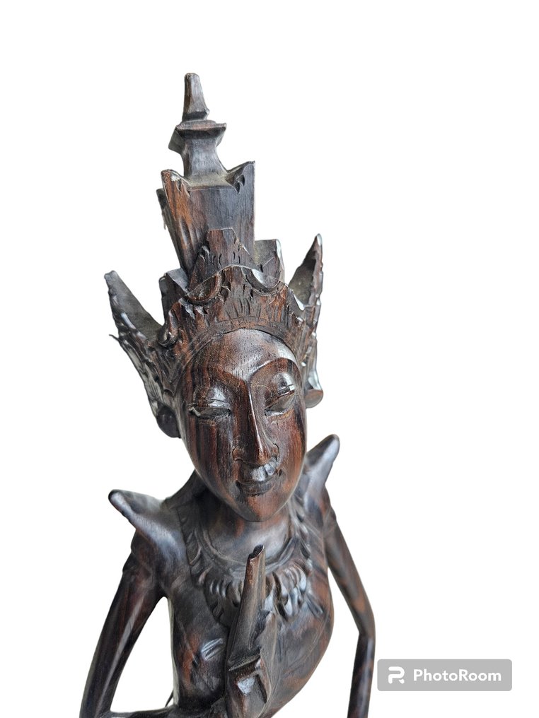 Χειροποίητο ξύλινο γλυπτό Μπαλινέζικης τέχνης – Χορεύτρια ναού / Θεά - Ινδονησία - Late 20th century #2.1