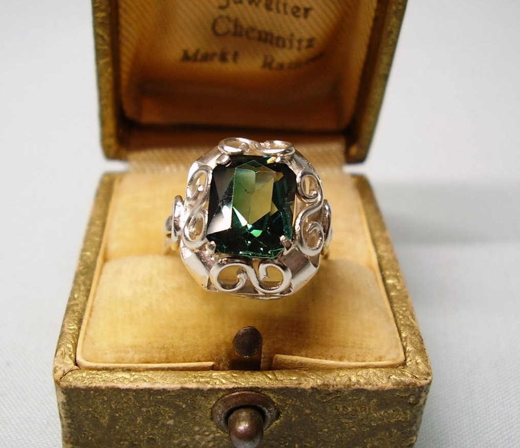 Fără preț de rezervă - Inel Argint -  4.00ct. tw. Spinel - Art-Deko-Arbeit 1920 #1.0