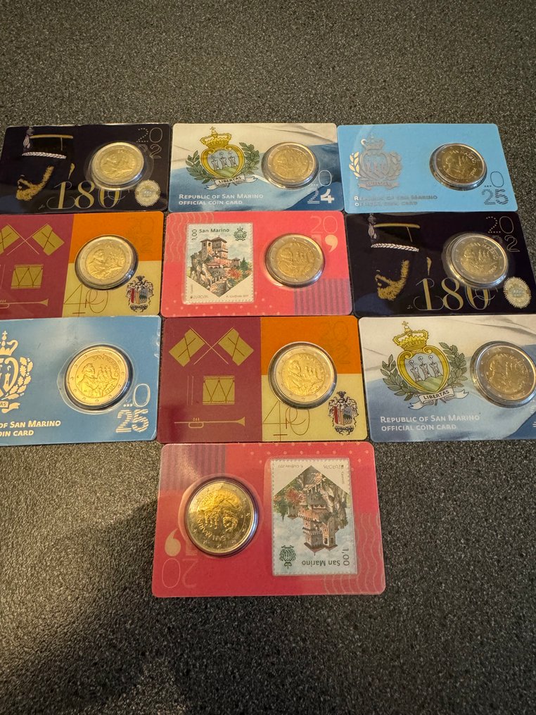 聖馬力諾. Coin Card 2018/2025 (10 stuks)  (沒有保留價) #1.0
