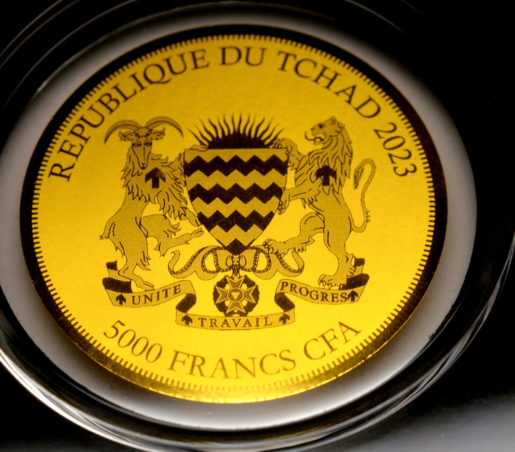 Chad. 5000 Francs 2023 Swiss Vreneli - Bullion Coins of the World - 1/200oz (.999) (No reserve price) #3.2