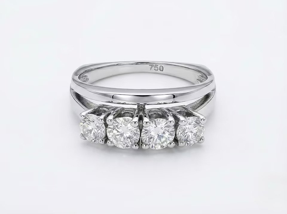 Δαχτυλίδι - 18 καράτια Λευκός χρυσός -  0.87ct. tw. Διαμάντι (Φυσικό)  #1.0