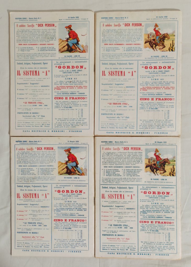 Mistero Comics nuova serie n.1/8 - originale completa - 8 Complete series - First edition - 1950 #3.2