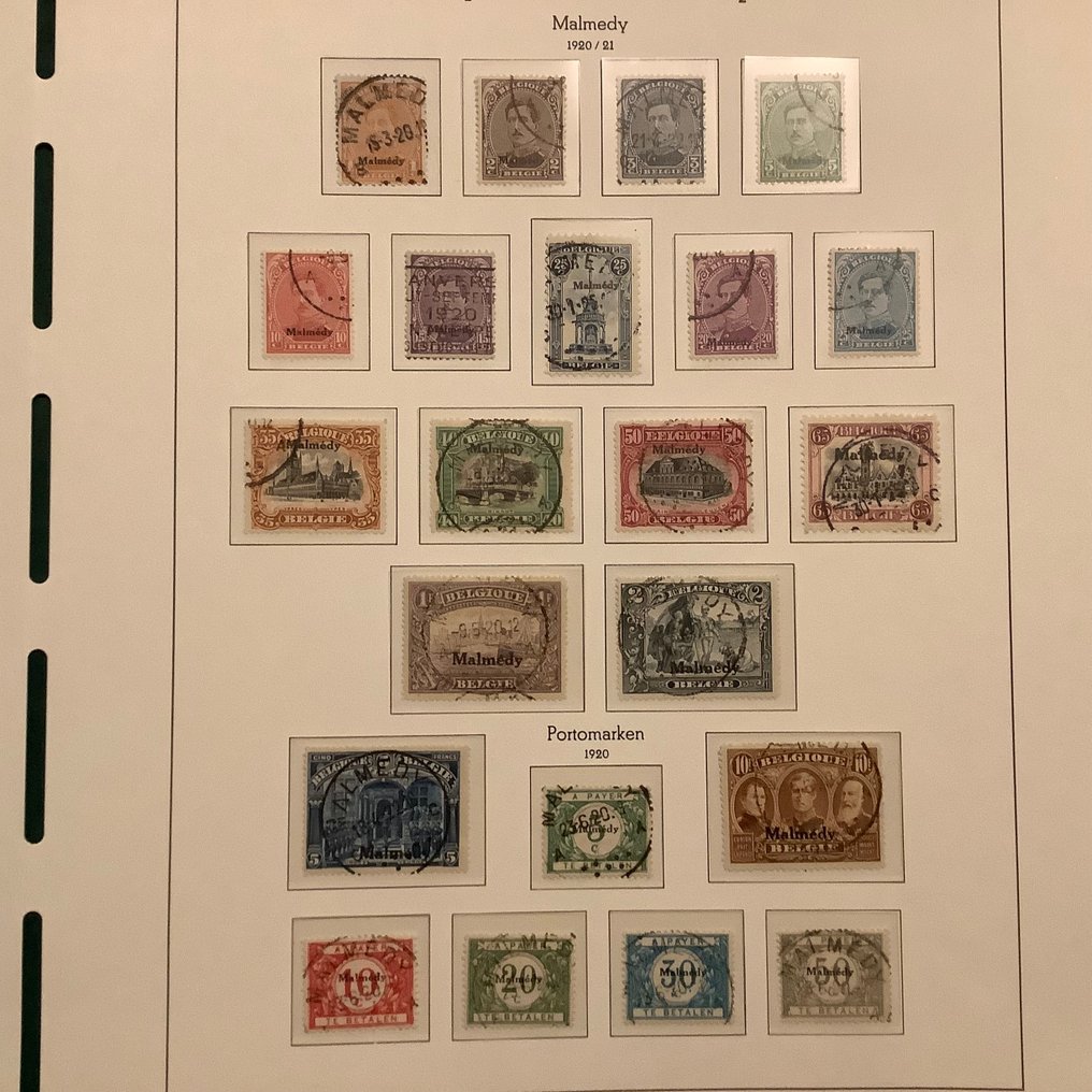 肯尼亞 1920 - Malmedy：包括邮资在内的全部发行，带中央邮戳 - Michel 1/19 en P1/5 #1.0