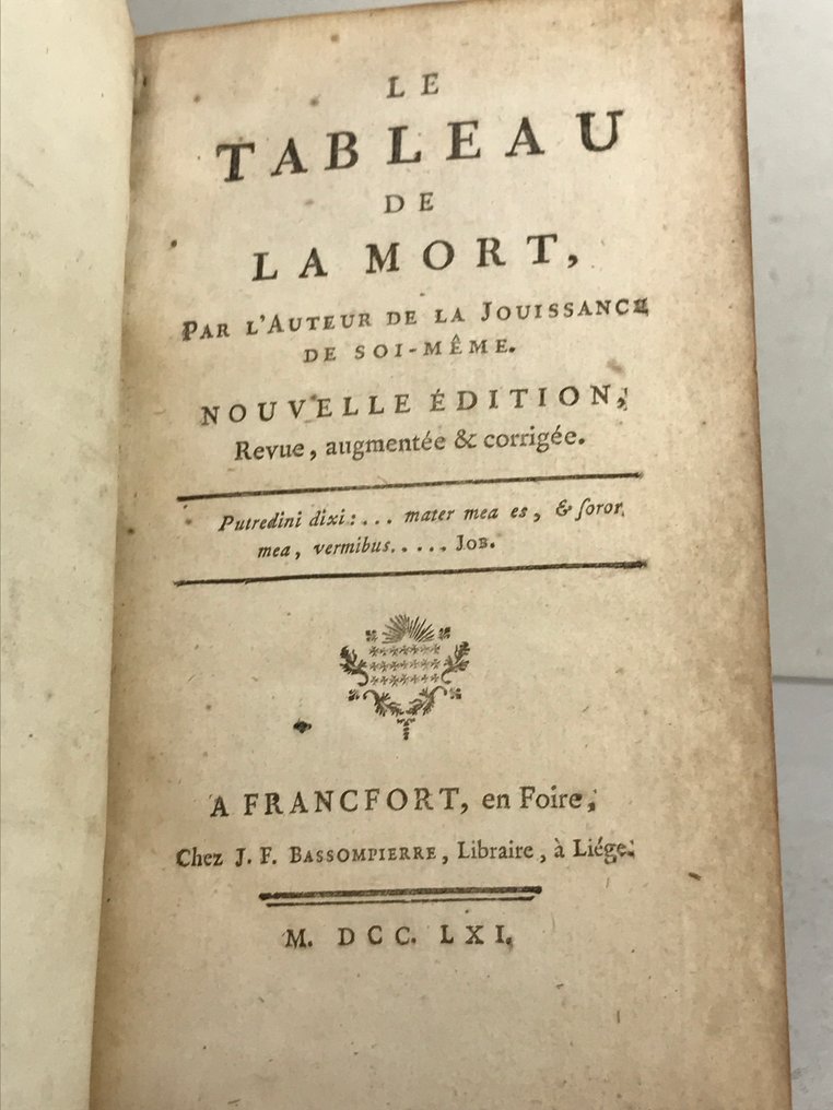 Louis Antoine Caraccioli - Le Tableau de la Mort. - 1761 #1.0