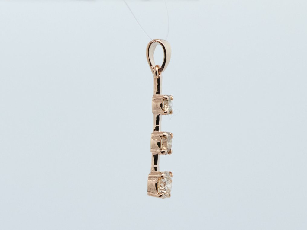 Nincs minimálár - Függő - 14 kt. Sárga arany - 0.45ct. tw. Gyémánt (Természetes színű) #2.1