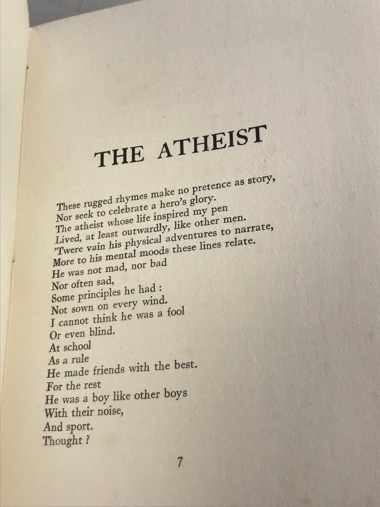 Signé; George Bedborough - The Atheist [avec envoi à Anatole France] - 1919 #4.3