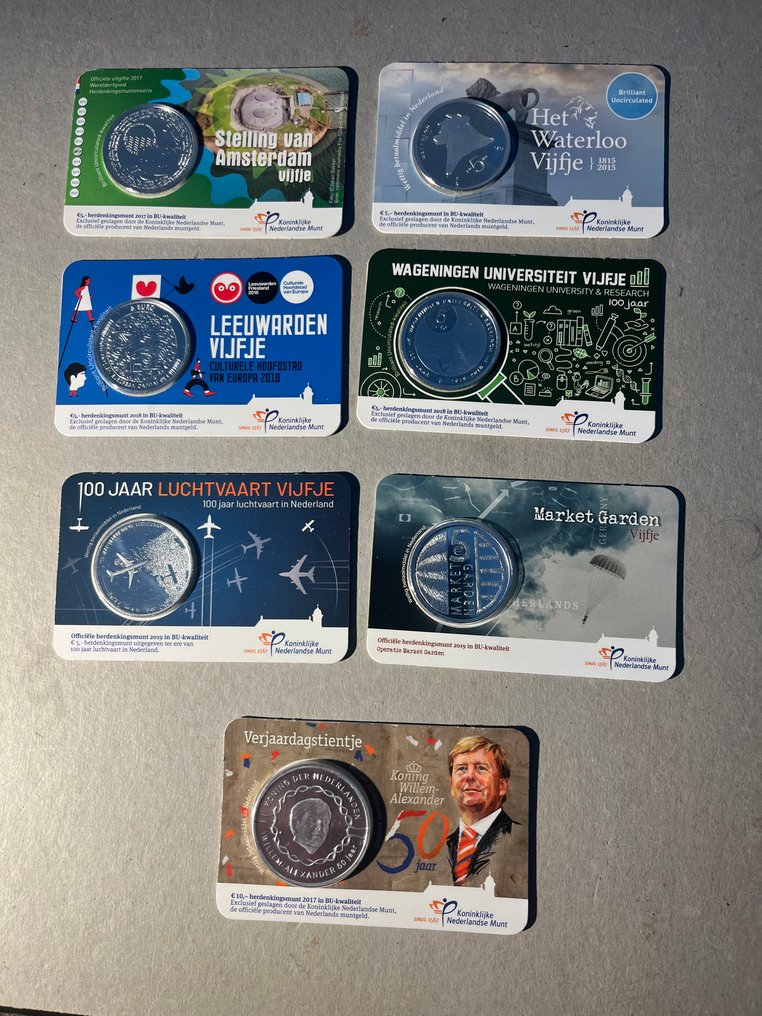 Netherlands. Coin Card 2015/2019 (7 coincards)  (No reserve price) #1.0