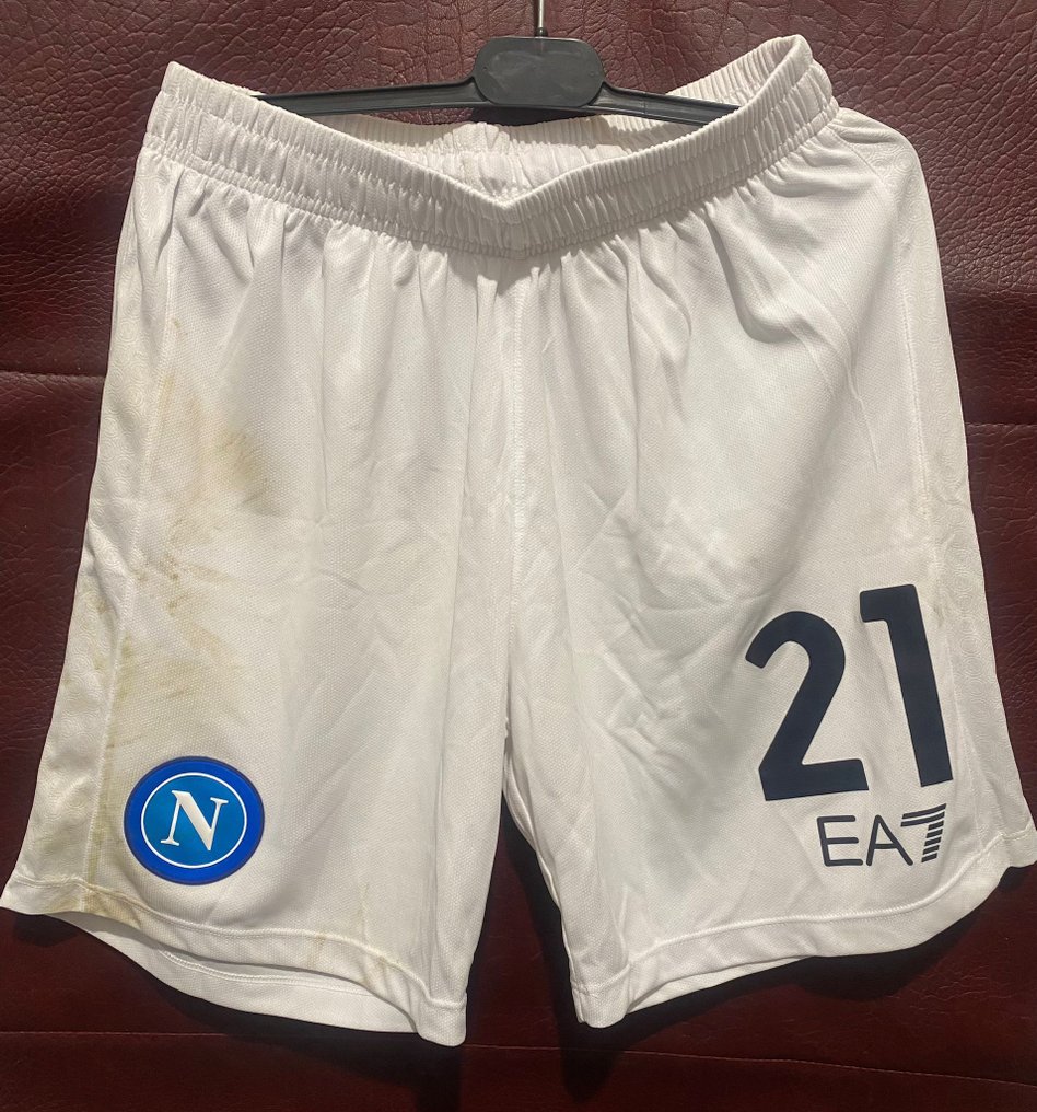Napoli - Liga Mistrzów 2023/2024 - Pantaloncini indossati Unwashed Matteo Politano #21 - Koszulka piłkarska #1.0